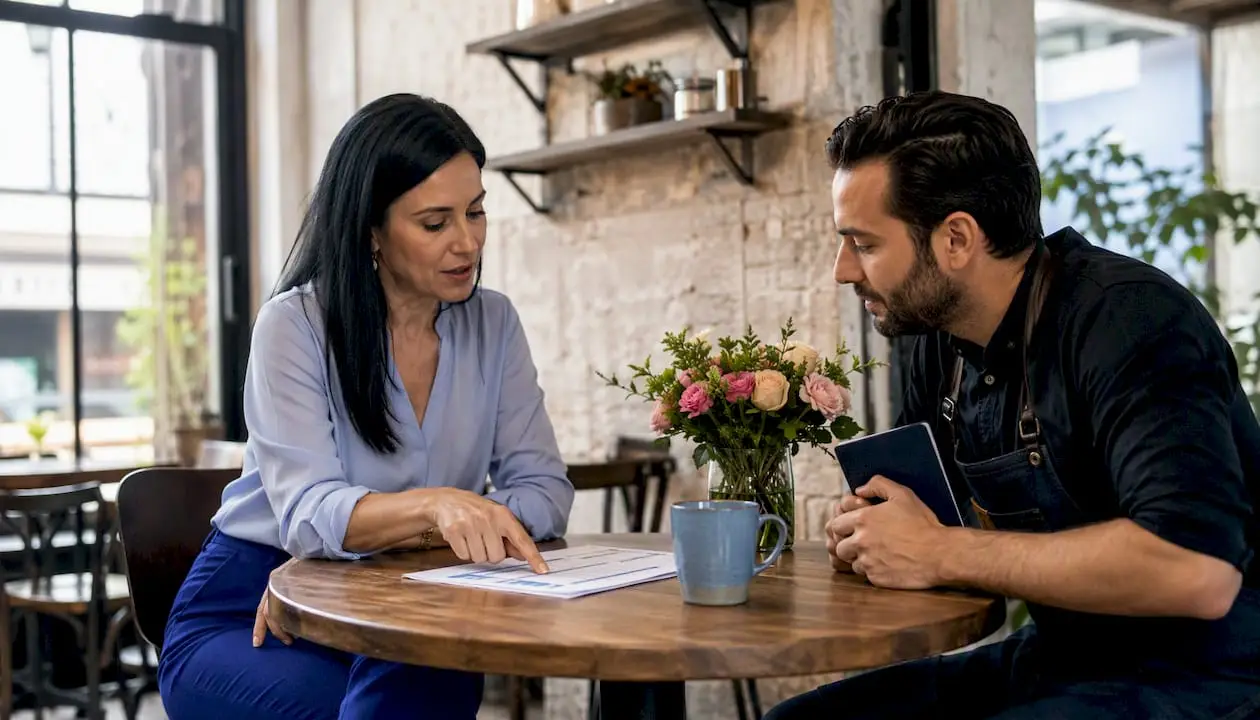 Event planner consulting bartender checklist in office