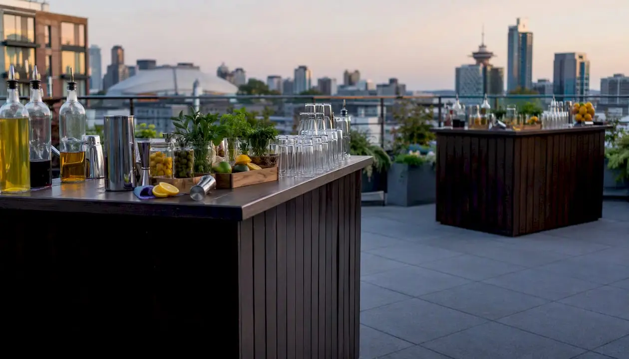Two separate event bar stations