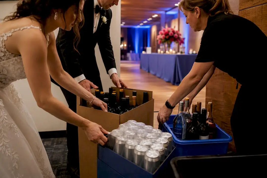 Wedding alcohol supplies organized for venue service