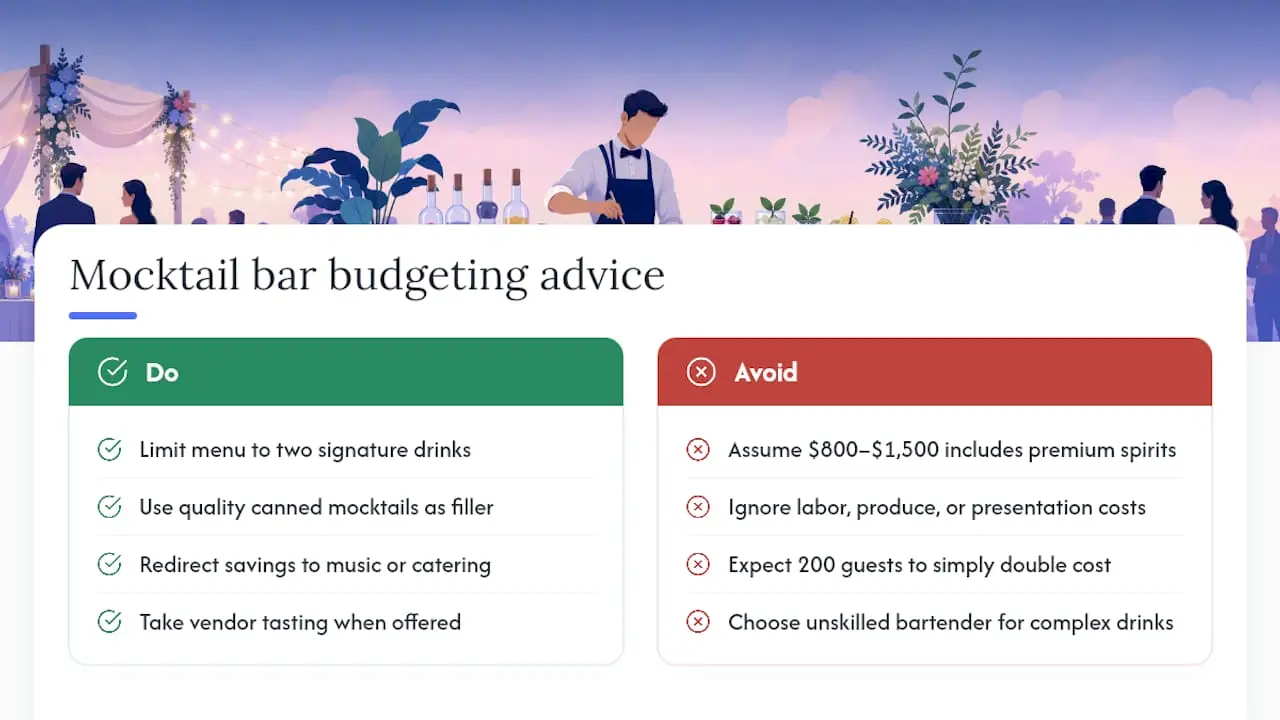 What should you budget for an elevated mocktail bar? — overview diagram